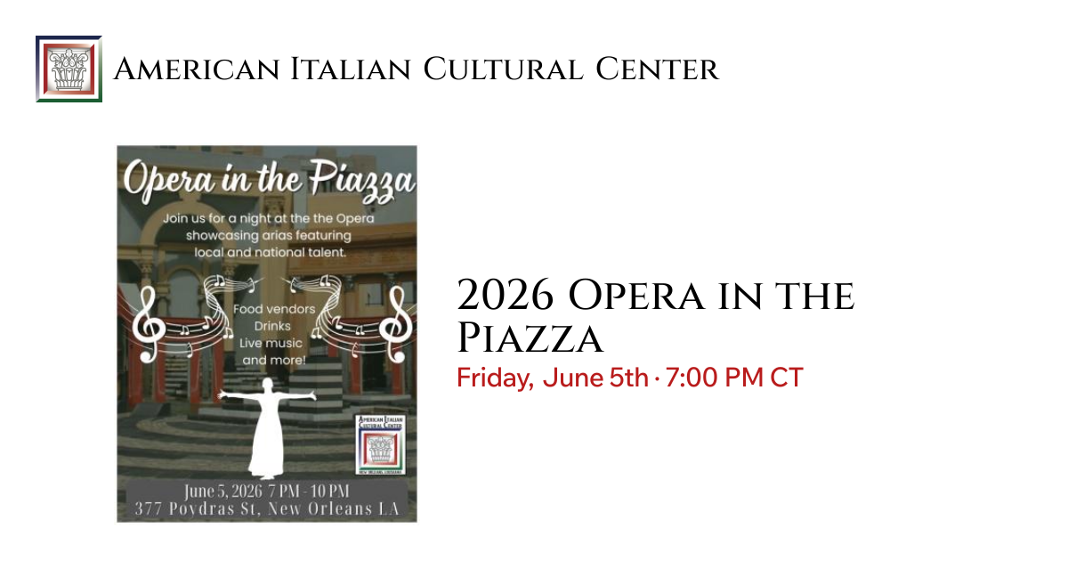 2026 Opera in the Piazza | AICC